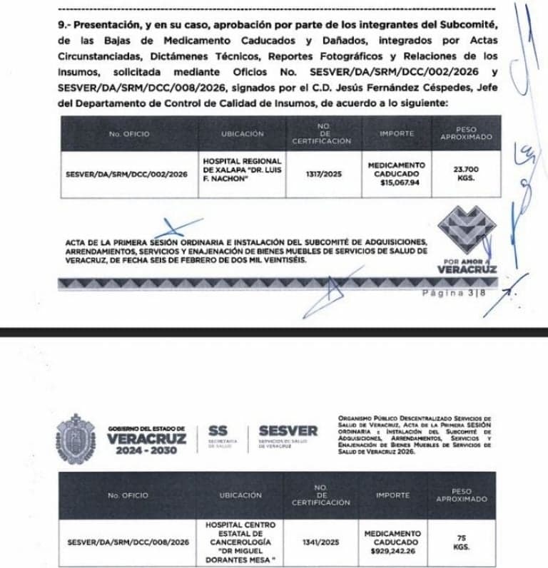 En Veracruz autoridades dejaron caducar medicinas para el cáncer por un millón de pesos