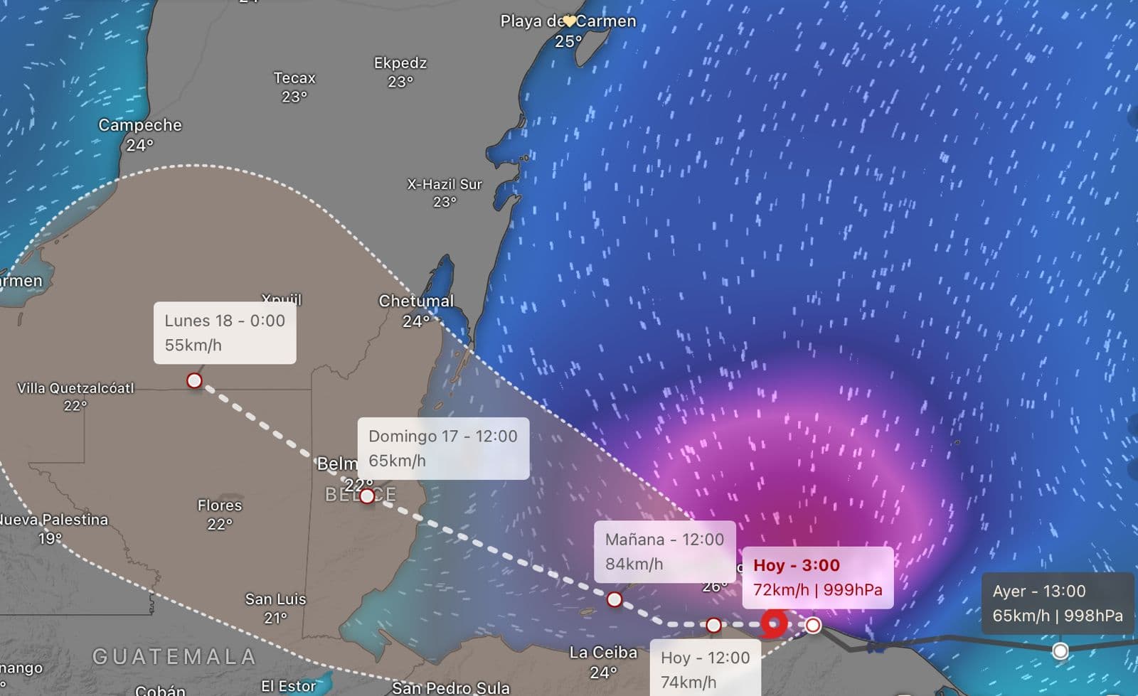Alerta azul en Quintana Roo por la tormenta tropical Sara
