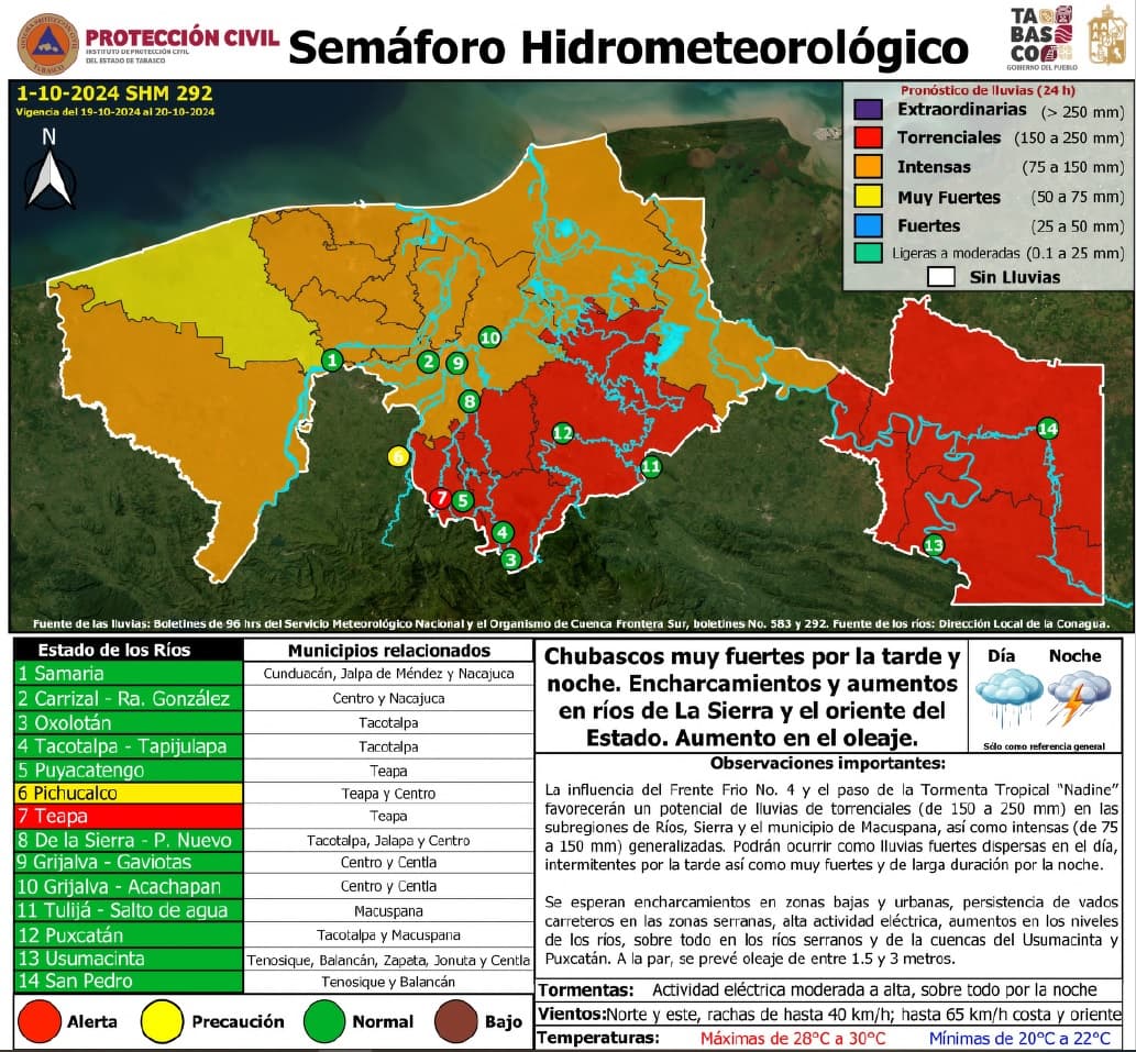 Se mantendrán lluvias intensas este sábado