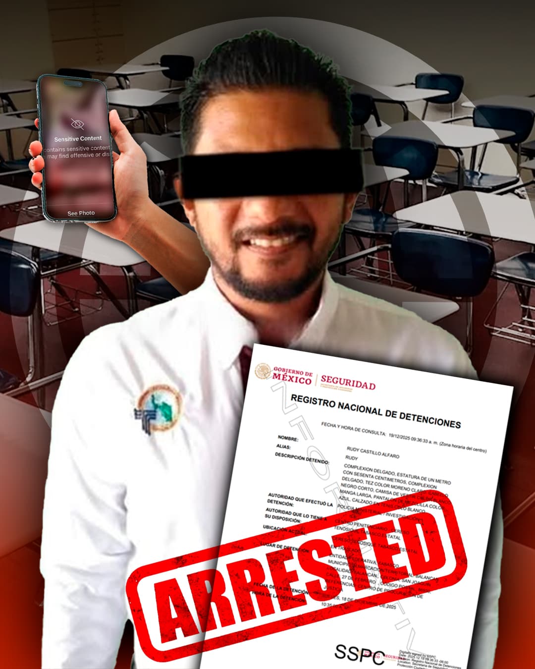 Detienen a profesor por acoso sexual en Tec Los Ríos