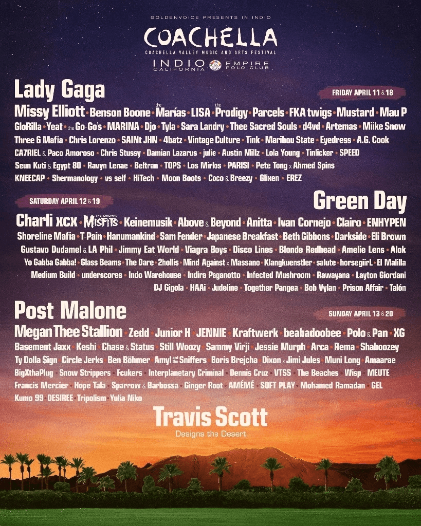 Festival Coachella anuncia su cartel 2025