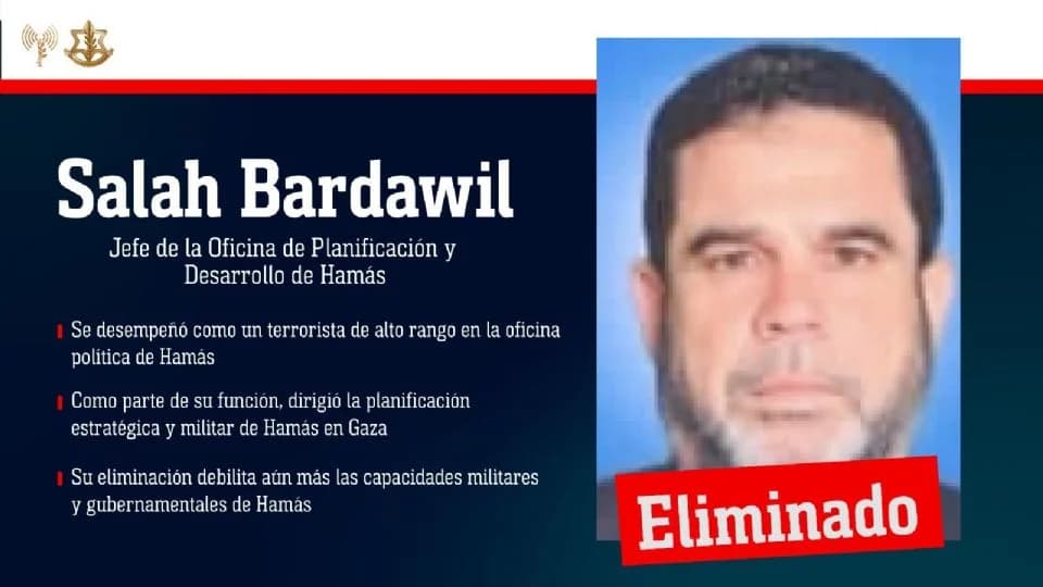 Ejército israelí elimina a Salah al-Bardaweel, líder político de Hamás