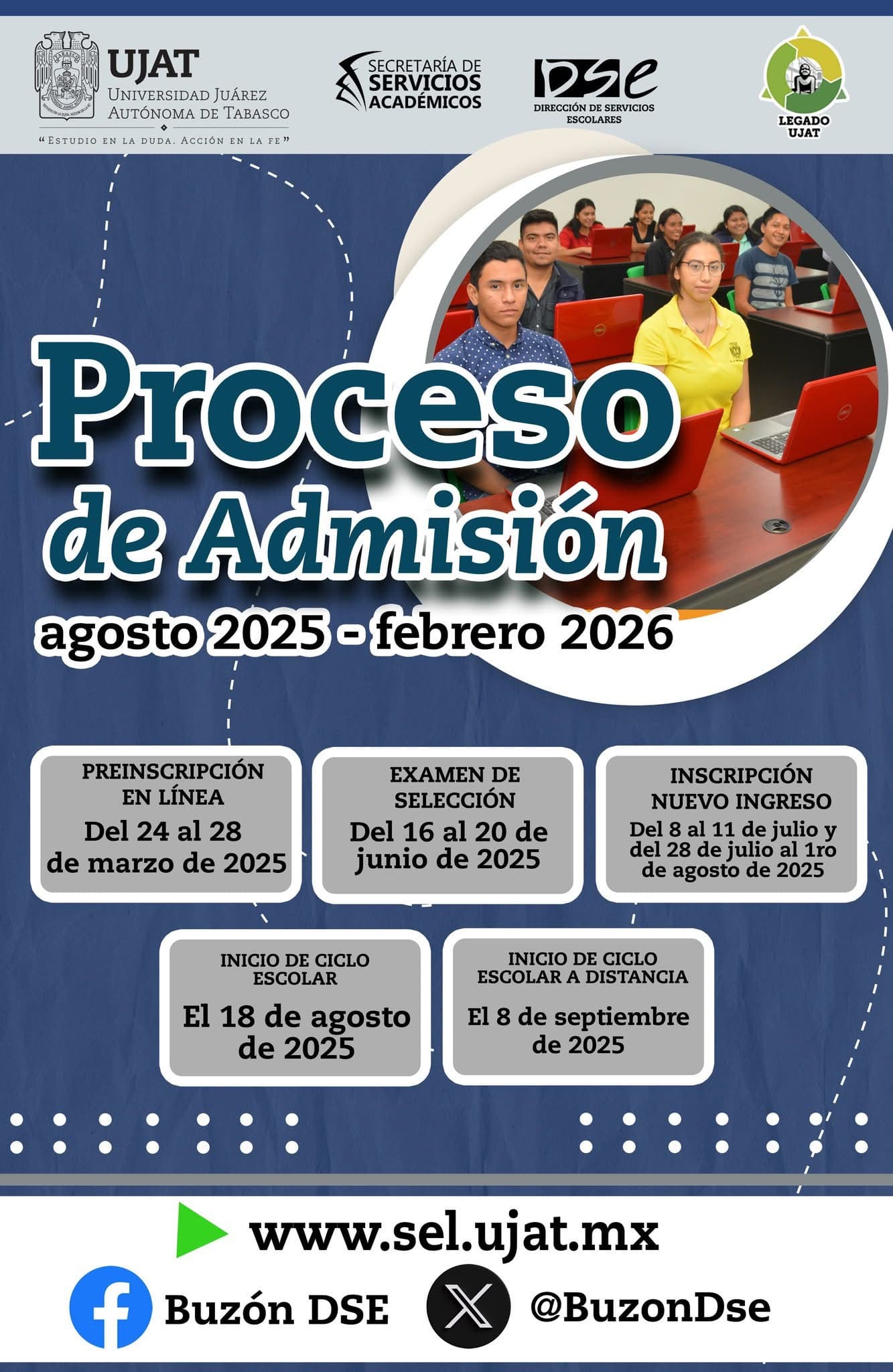 Anuncia UJAT inicio de proceso de admisión