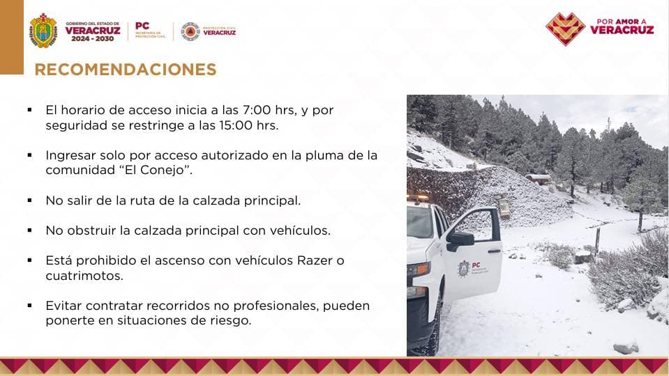 Fueron a nevada en Cofre de Perote y se pierden
