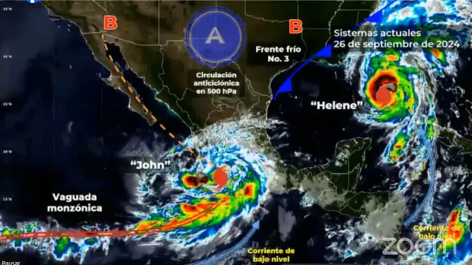 Huracán John tocará tierra este jueves en Aquila Michoacán