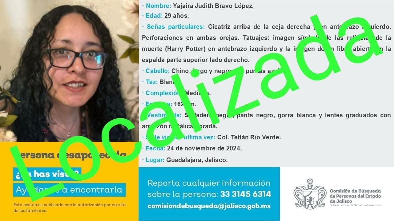 Aparece en Huentitán tabasqueña reportada como desaparecida
