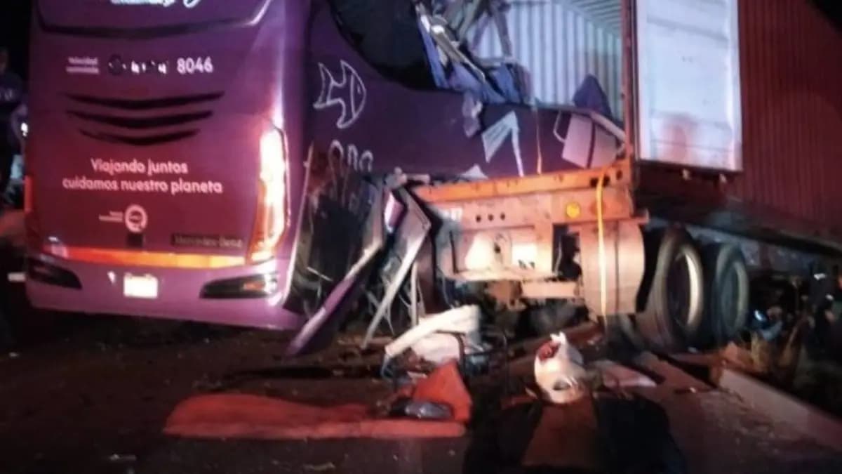 Choque de Autobús ADO y tráiler en Veracruz, deja al menos 7 muertos