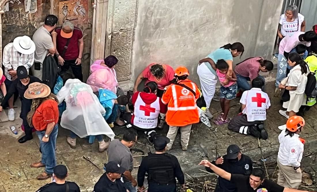 Explosión de pirotecnia en la Guelaguetza