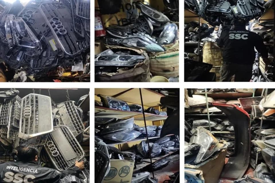 Tras robo a actriz en CU, aseguran 15 toneladas de autopartes en CDMx