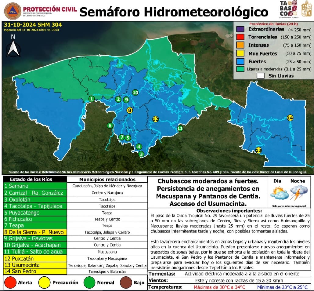 Hay que estar listos para evacuación en ribera del Usumacinta: IPCET