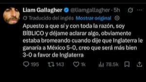 Liam Gallagher recula: baja su pronóstico tras la lluvia de críticas mexicanas