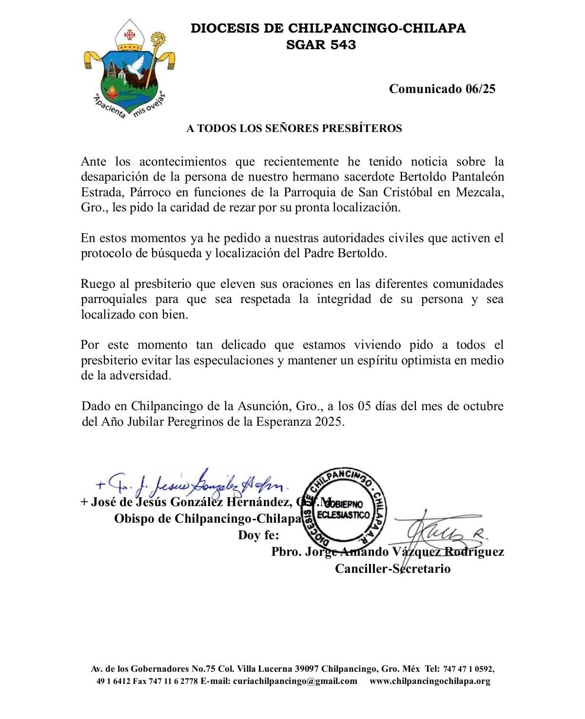 Alerta en Guerrero: Desaparece sacerdote en Mézala