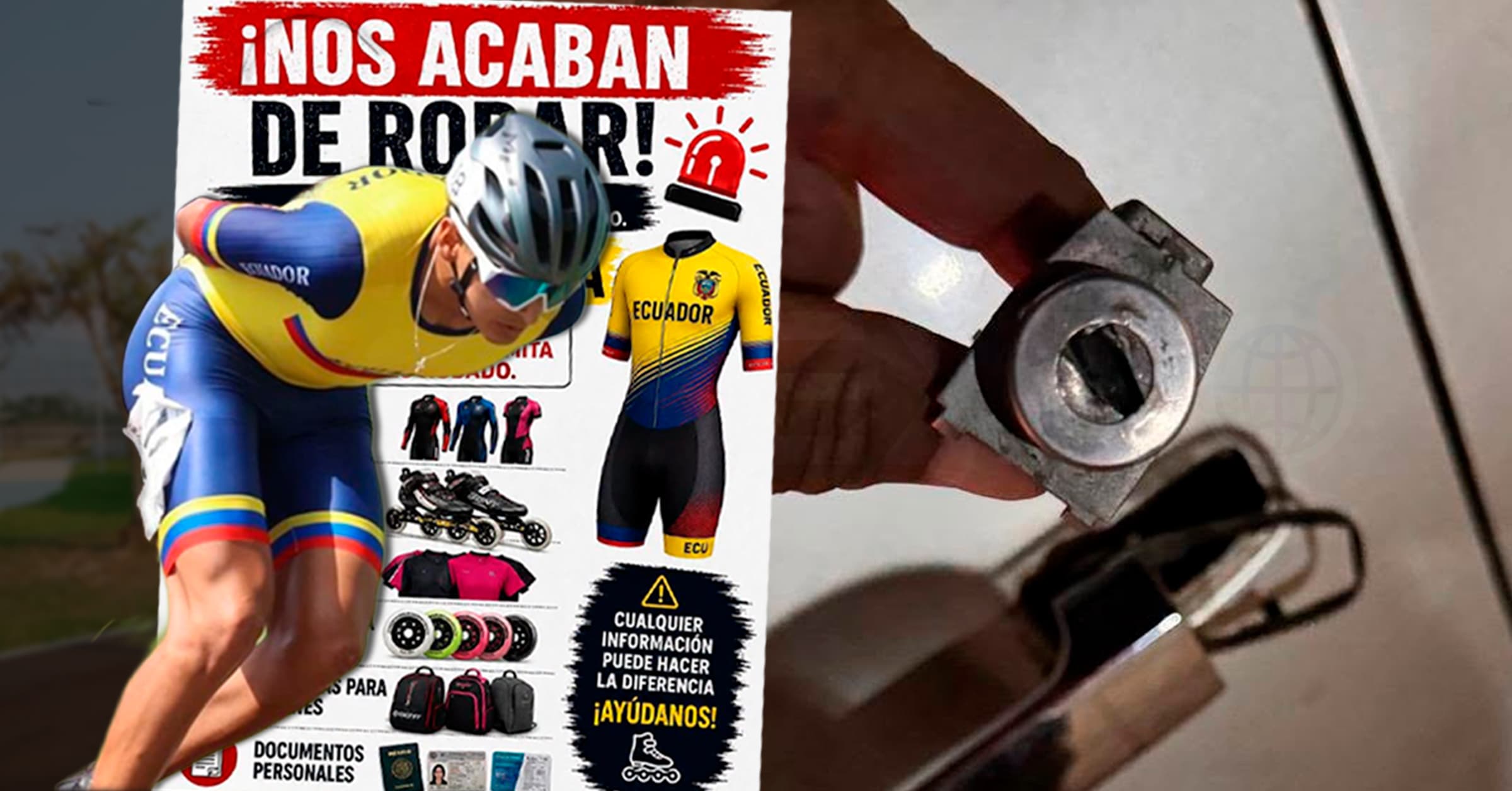 Roban equipo y documentos a delegación de patinaje de Ecuador en Olimpia XXI Tabasco