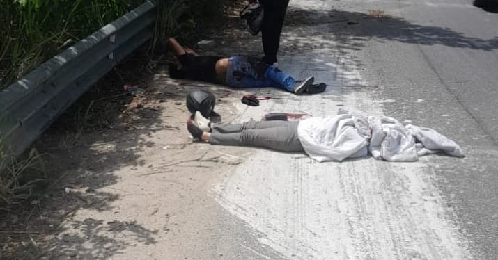 Pareja resulta gravemente herida tras derrapar en motocicleta en Villahermosa